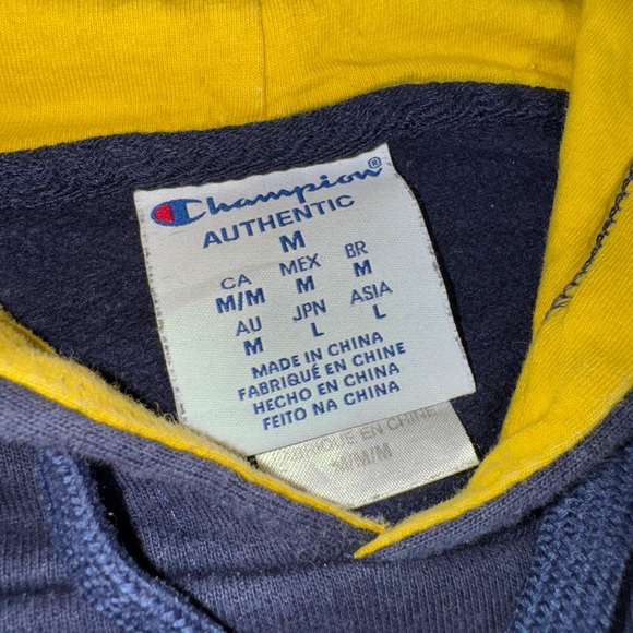 VTG Champion University Michigan Wolverines Stitched Hoodie Sweatshirt M Medium - Picture 4 of 7